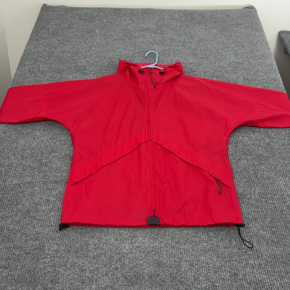 LL Bean Jacket Womens M Red Nylon Hooded Full Zip Gorpcore Outdoors Style